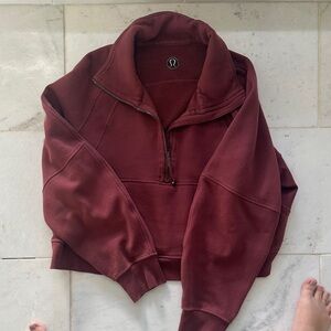 Lululemon Burgundy Oversized Scuba Crop